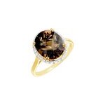 Bague anna or jaune quartz et oxyde de zirconium