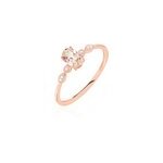 Bague antonia or rose morganite et oxyde de zirconium