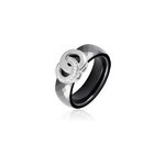 Bague argent blanc valérie oxyde de zirconium et céramique Bague argent blanc valérie oxyde de zirconium et céramique