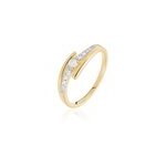 Bague auberi plaqu or jaune oxyde de zirconium