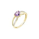 Bague bertille or jaune amethyste et oxyde de zirconium