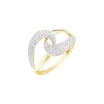 Bague boucle d'or or jaune oxyde de zirconium