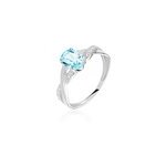 Bague candice or blanc topaze