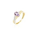 Bague candice or jaune amethyste