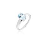 Bague cassius or blanc topaze bleu sky