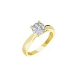 Bague charl�ne or jaune diamant synthetique