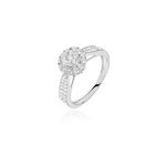 Bague chou or blanc diamant