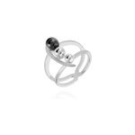 Bague cleya argent blanc cramique