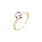 Bague clothilde or jaune amethyste et oxyde de zirconium