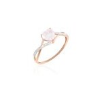 Bague clothilde or rose quartz et oxyde Bague clothilde or rose quartz et oxyde
