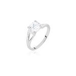 Bague conception argent blanc oxyde de zirconium