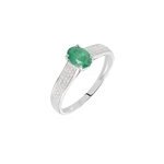 Bague crista or blanc emeraude et diamant