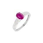 Bague crista or blanc rubis et diamant Bague crista or blanc rubis et diamant
