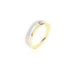 Bague croisee or tricolore diamant