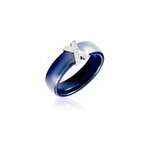 Bague cronos argent blanc cramique oxyde
