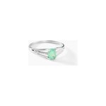 Bague denise or blanc emeraude et diamant