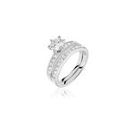 Bague double jeu argent blanc oxyde de zirconium