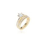 Bague double jeu plaqu� or jaune oxyde de zirconium