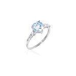 Bague fany or blanc topaze et oxyde de zirconium