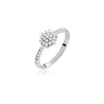 Bague garoune argent blanc oxyde de zirconium