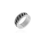 Bague gaston acier blanc