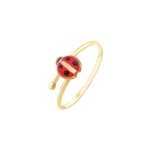 Bague helidie coccinelle or jaune