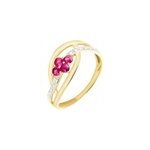 Bague hoela or jaune diamant et rubis