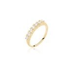 Bague isee plaqu or jaune oxyde de zirconium