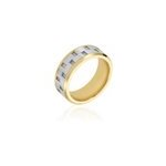 Bague jourdan oahu acier blanc et jaune Bague jourdan oahu acier blanc et jaune