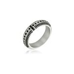 Bague kallisto acier blanc cristal