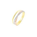 Bague layan or tricolore diamant