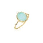 Bague leeve plaqu or jaune amazonite