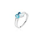 Bague lilia or blanc topaze