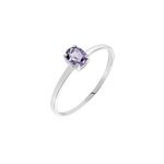 Bague lily or blanc amethyste