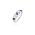 Bague lina - maria or blanc saphir et diamant