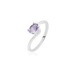 Bague loriane or blanc amethyste et oxyde de zirconium