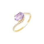 Bague loriane or jaune amethyste et oxyde de zirconium