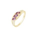 Bague lukretia or jaune amethyste et oxyde de zirconium