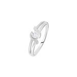 Bague lyse argent blanc oxyde de zirconium