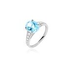 Bague marie - camille or blanc topaze et oxyde de zirconium