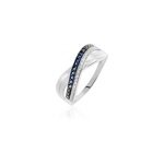 Bague martika or blanc saphir diamant