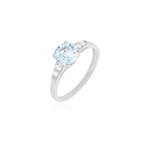 Bague maysara or blanc topaze et oxyde de zirconium