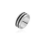 Bague men's steel acier blanc