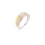Bague nesibe or tricolore diamant