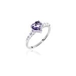 Bague or blanc fany amthyste oxydes de zirconium