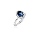 Bague or blanc quintilla topaze london blue et oxydes