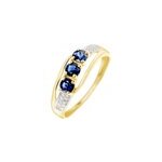 Bague or jaune abelard saphirs diamants