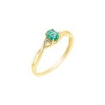 Bague or jaune cassie emeraude et diamant