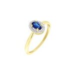 Bague or jaune goulwen saphir ovale et diamants