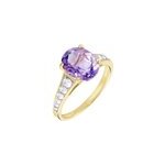 Bague or jaune marie - camille amthyste oxydes de zirconium